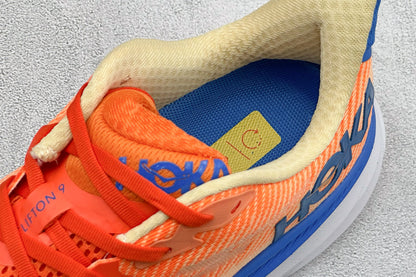 HOKA Clifton 9 Orange & Blue Gradient Daily Running Trainers