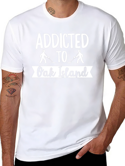 Addicted to Oak Island Hockey Black T-Shirt