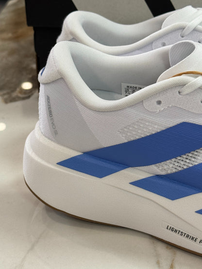 adidas Adizero Evo SL Running Shoes - Cloud White / Blue Fusion