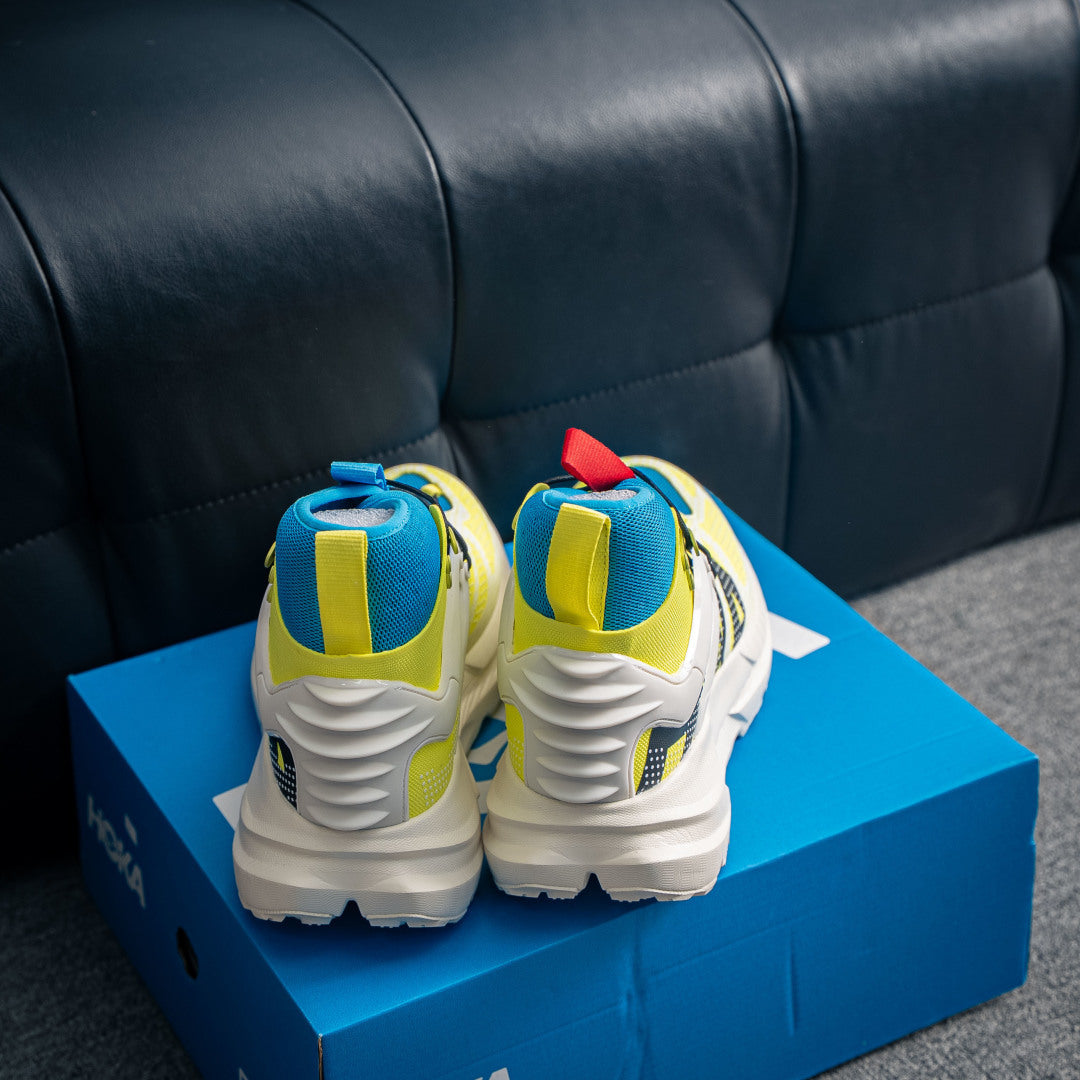 HOKA Mafate Speed 2 / Mafate X Hike "Hoka Hike" Yellow/Blue Mid-Top Trail Sneakers