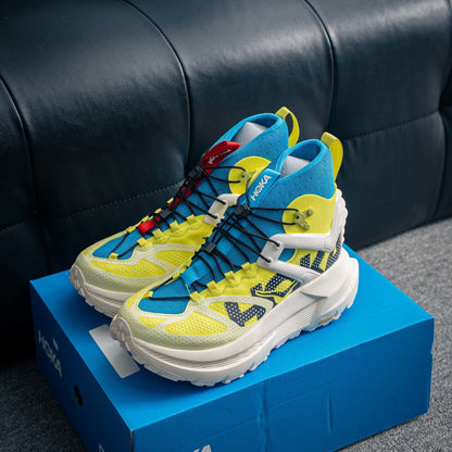 HOKA Mafate Speed 2 / Mafate X Hike "Hoka Hike" Yellow/Blue Mid-Top Trail Sneakers
