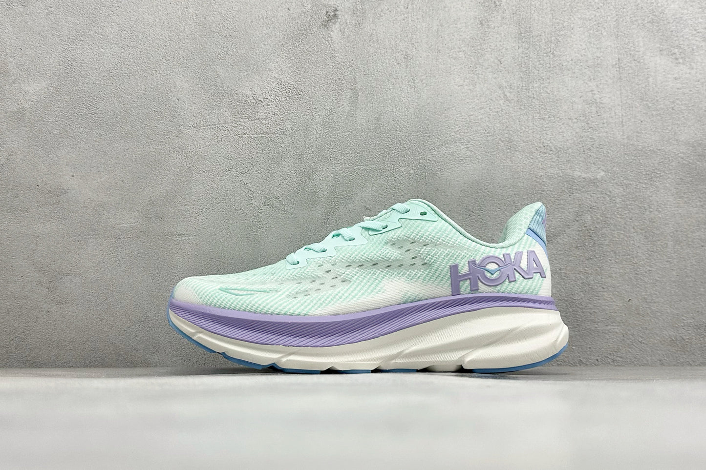 HOKA Clifton 9 Mint & Lavender Gradient Daily Running Trainers
