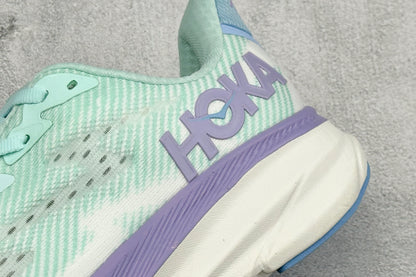 HOKA Clifton 9 Mint & Lavender Gradient Daily Running Trainers