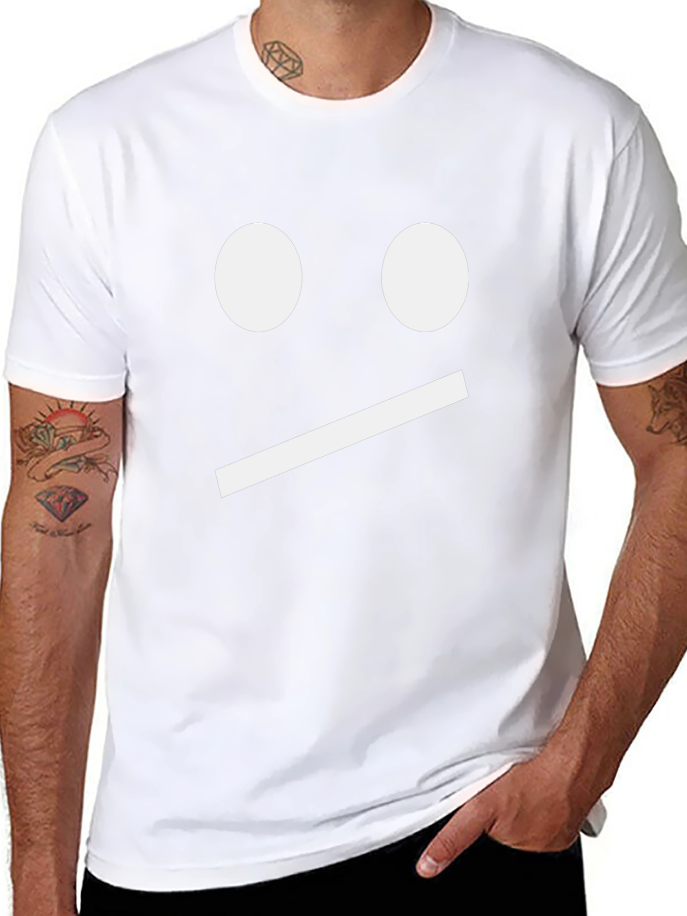 Neutral Face Graphic Tee - Black Cotton Shirt