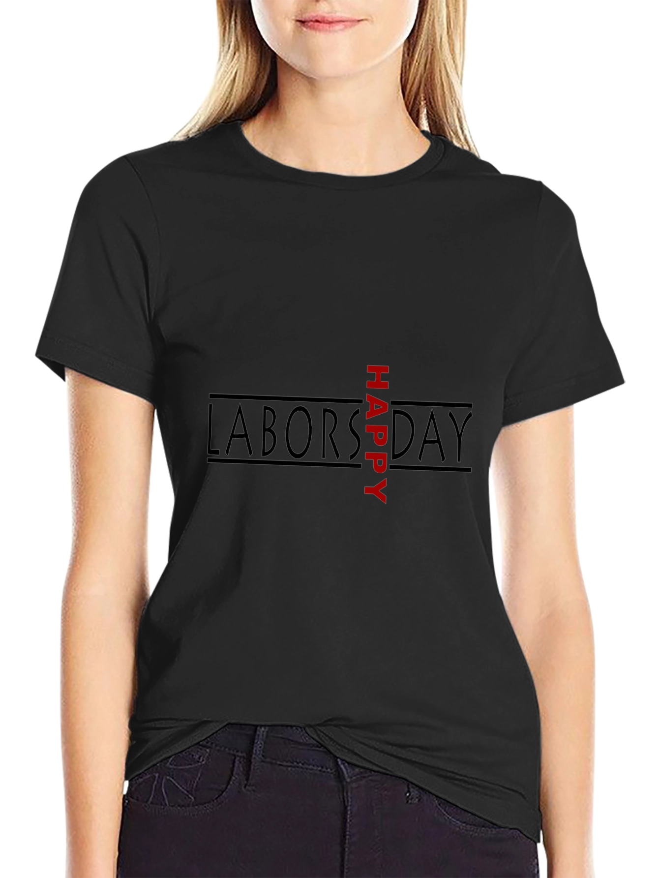 Happy Labors Day Black Graphic Tee