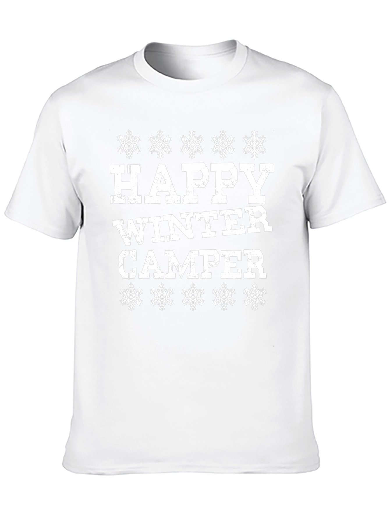 Happy Winter Camper Black Graphic T-Shirt