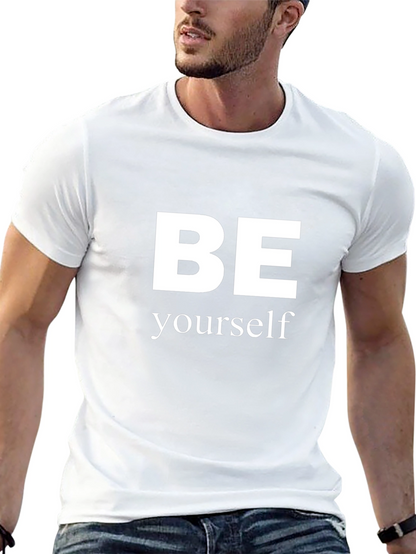 Be Yourself Graphic T-Shirt - Black Crew Neck