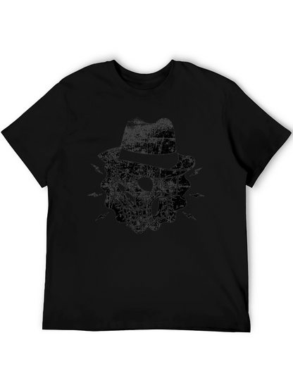 Skull Fedora Black T-Shirt