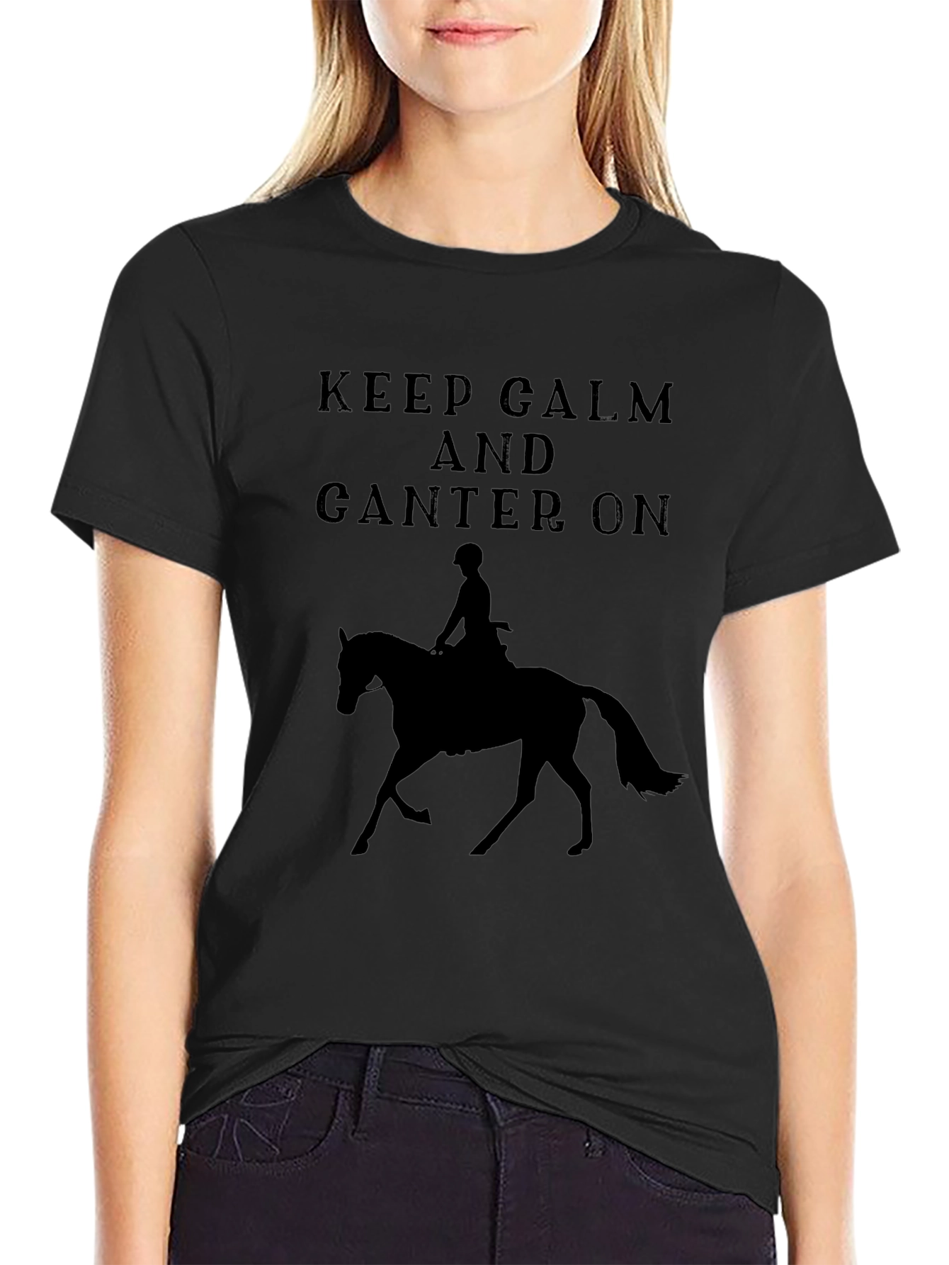 Keep Calm and Canter On Horse Riding T-Shirt