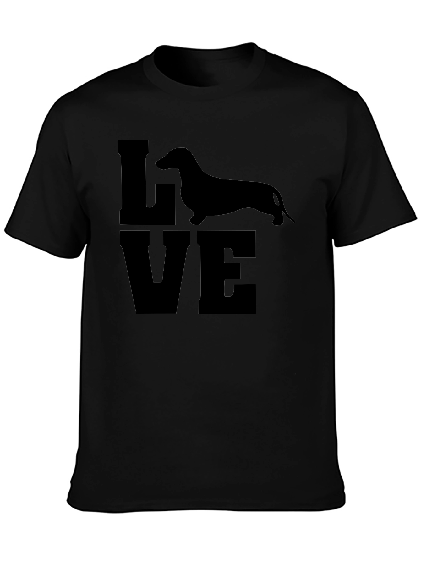 Dachshund Love Graphic Tee - Black