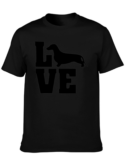 Dachshund Love Graphic Tee - Black