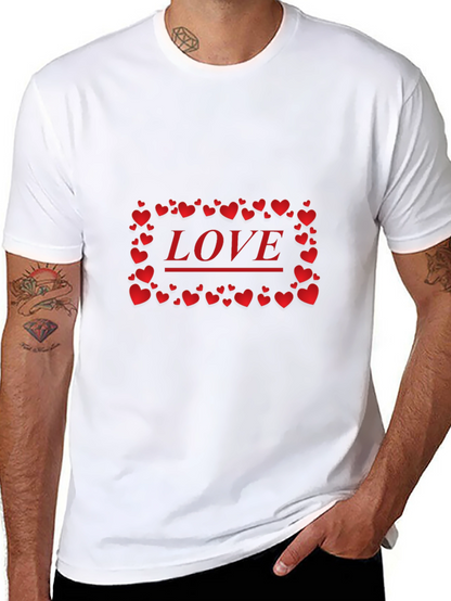 Love Heart Graphic Print Black T-Shirt