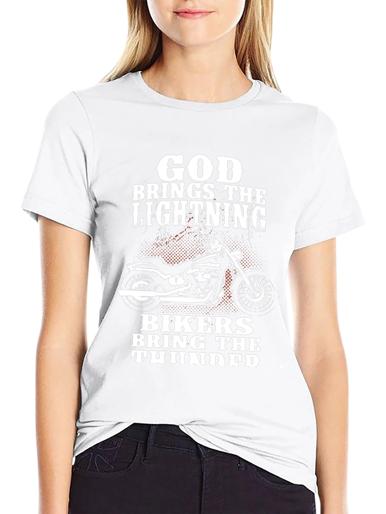 God Brings The Lightning Biker T-Shirt