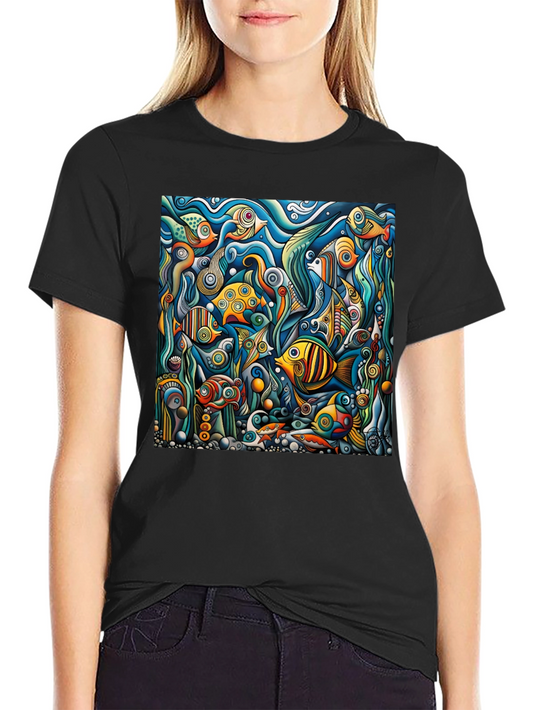 Abstract Undersea Fish T-Shirt
