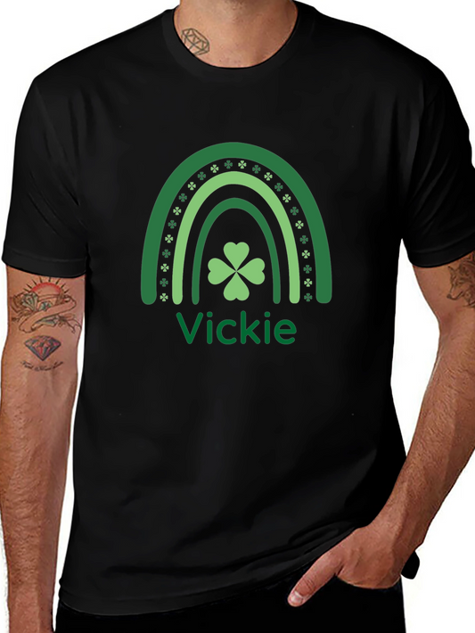 Vickies St. Patricks Day Rainbow Shamrock T-Shirt