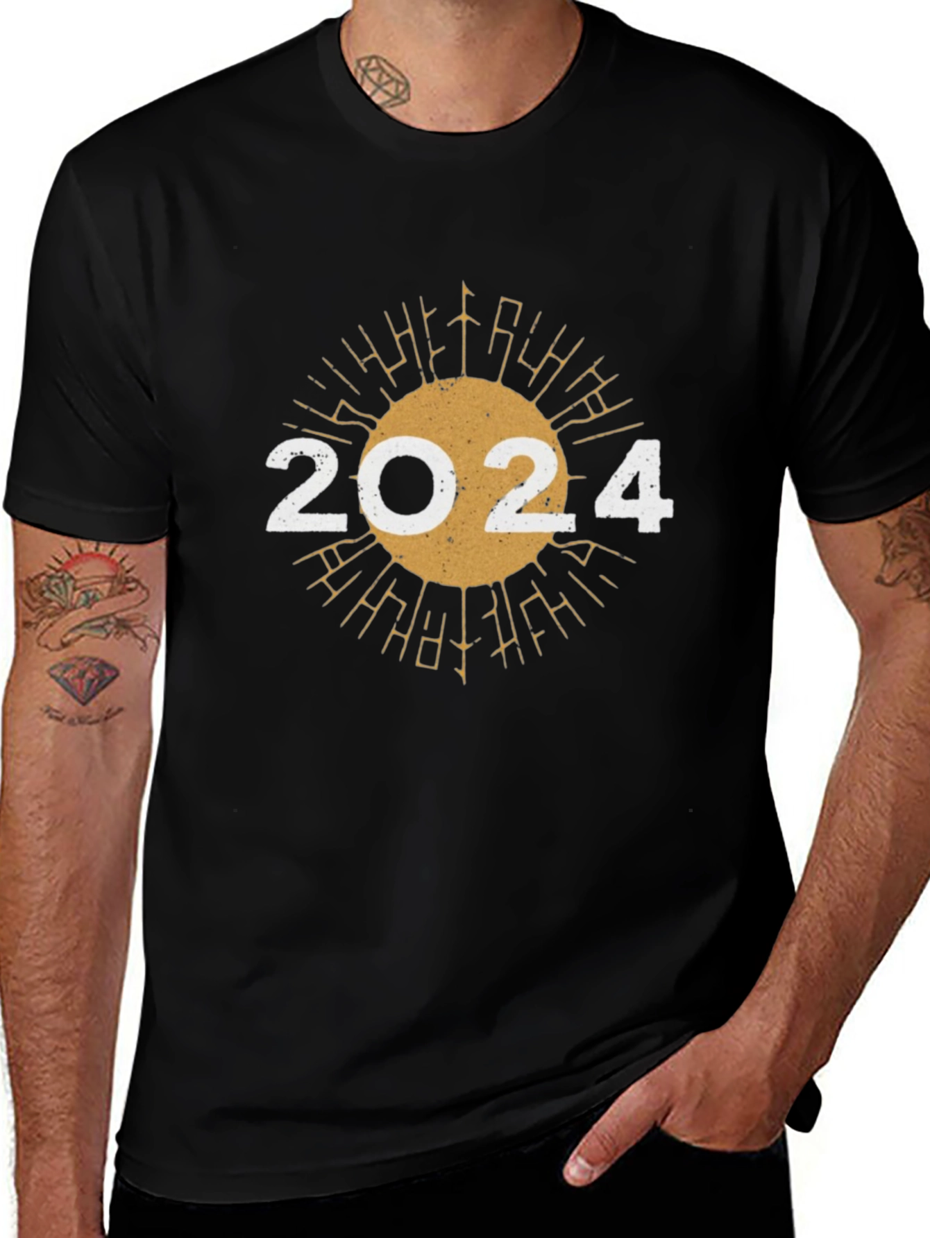 2024 Sunburst Graphic Tee - New Year Celebration