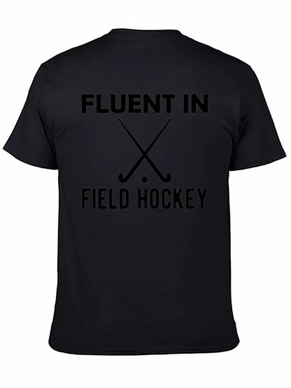 Fluent In Field Hockey Black T-Shirt