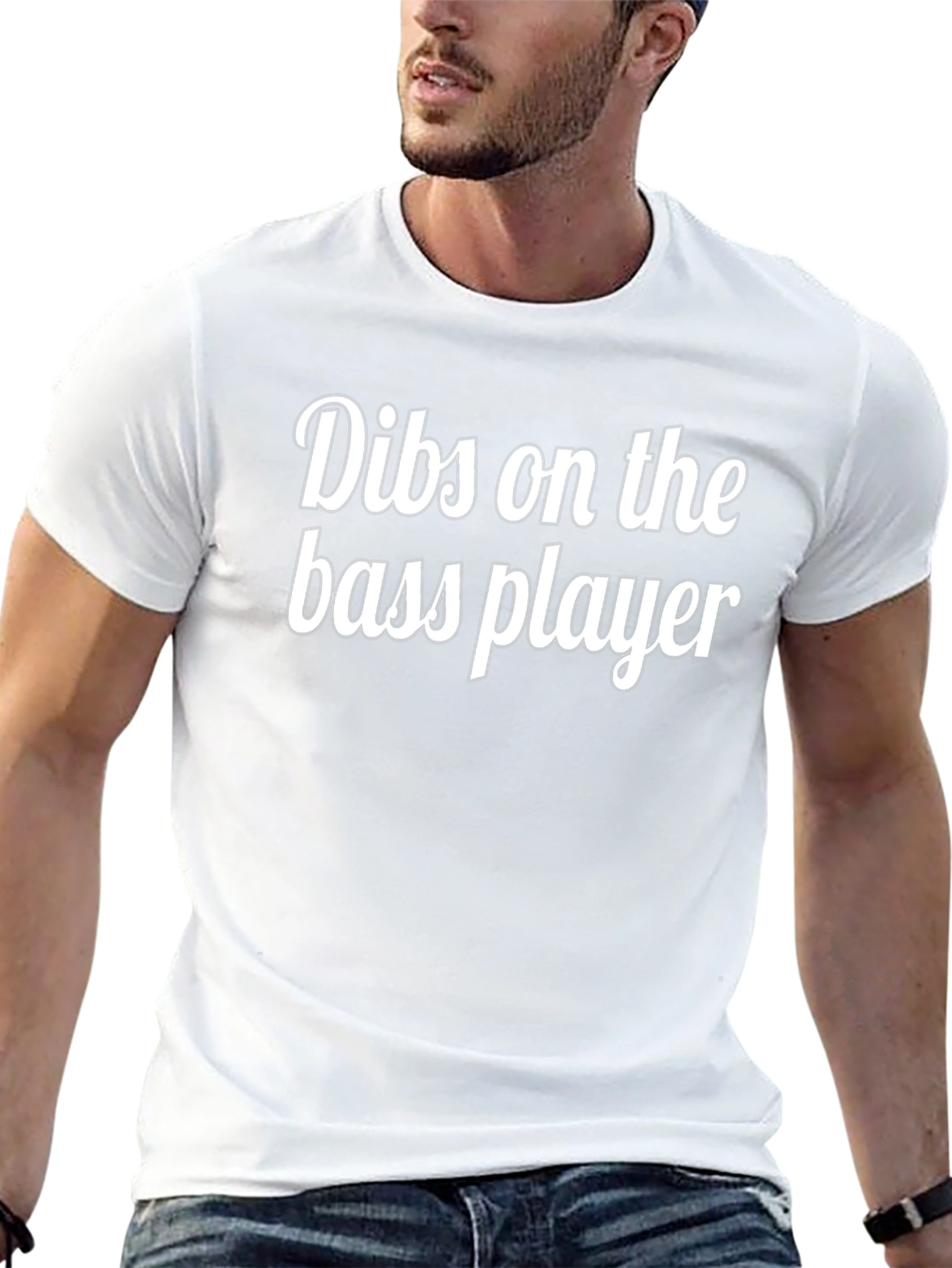 Dibs on the Bass Player Black Graphic T-Shirt