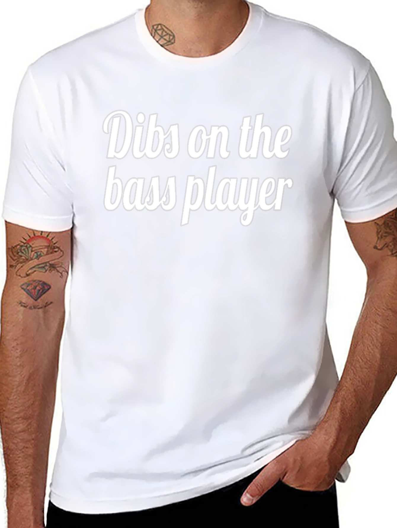 Dibs on the Bass Player Black Graphic T-Shirt