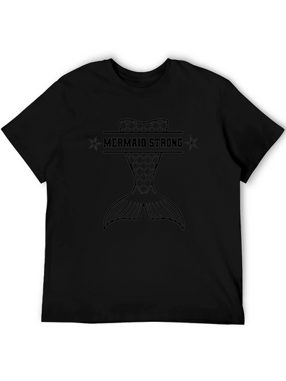 Mermaid Strong Graphic Tee - Black