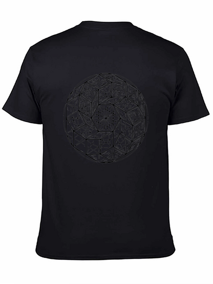 Geometric Black T-Shirt: Unique Design Casual Wear