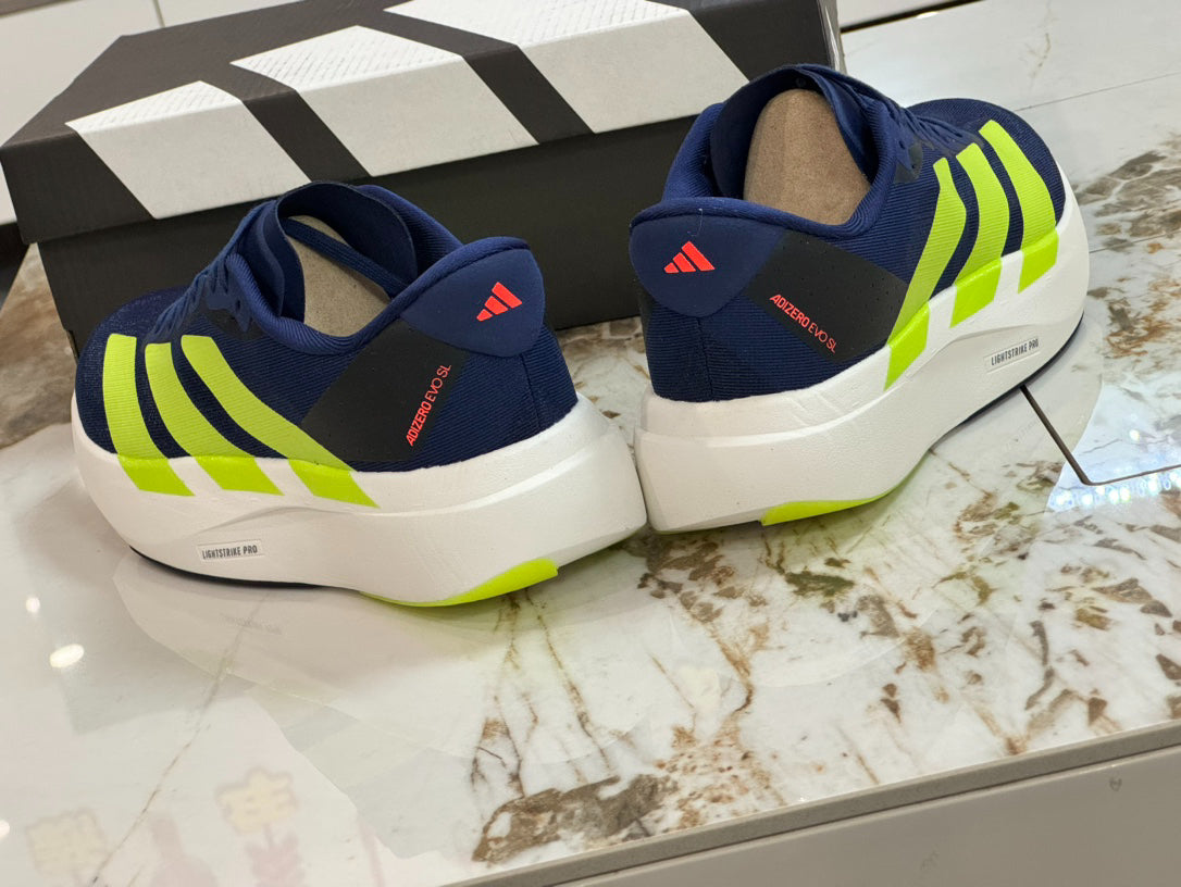 adidas Adizero Evo SL "Dark Blue Solar Slime"