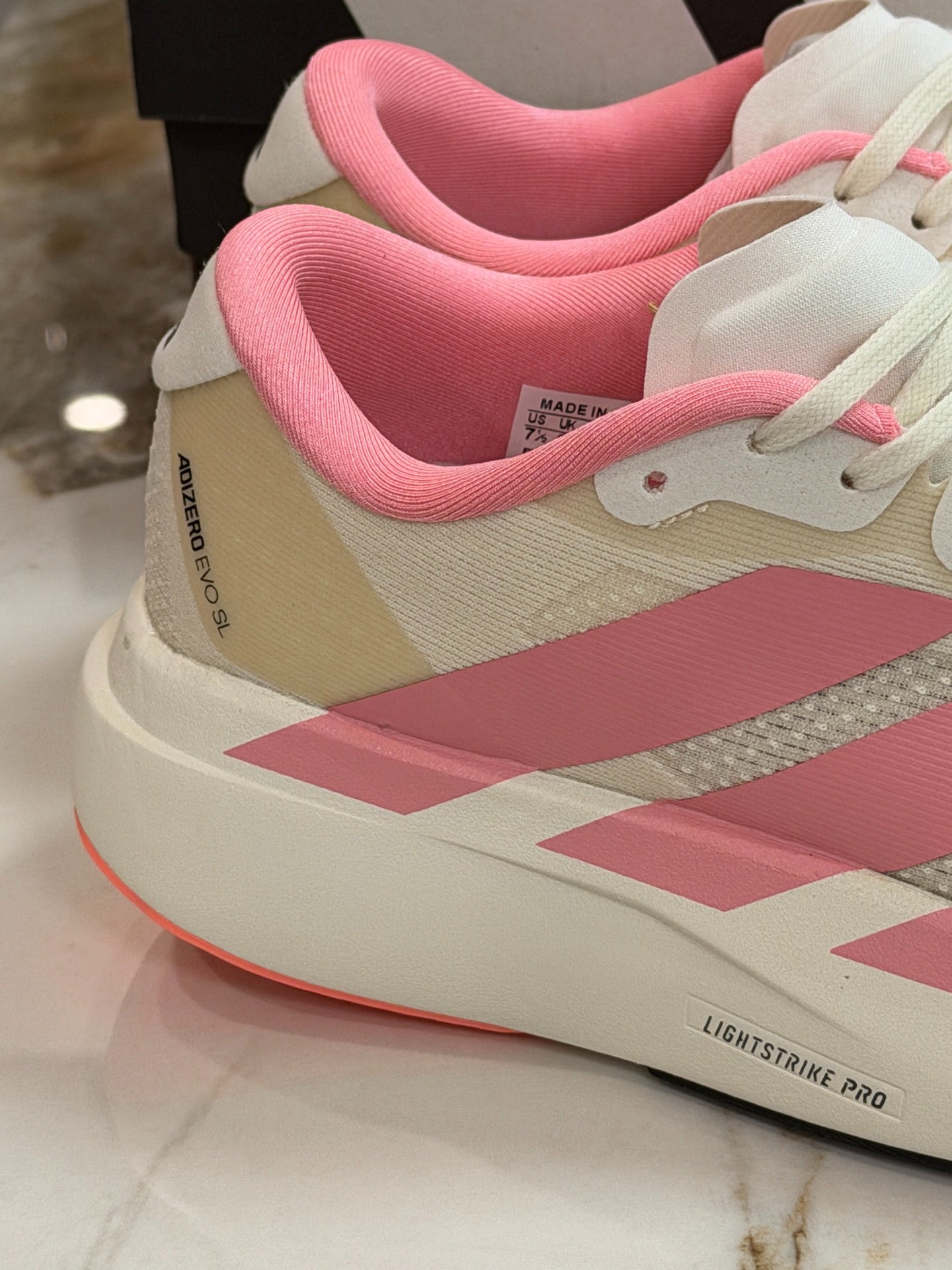 adidas Adizero Evo SL "Cloud White / Blush Pink"