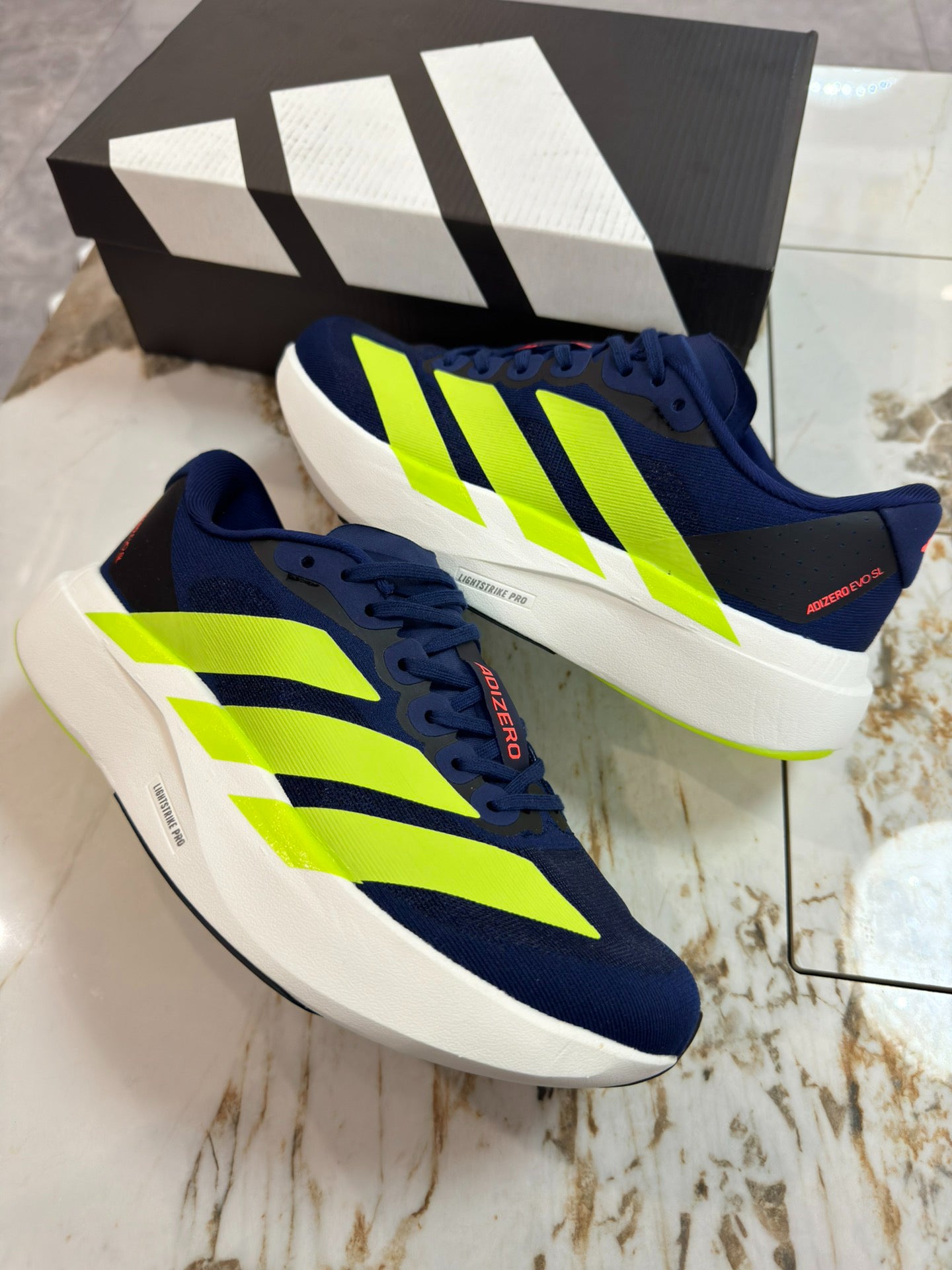 adidas Adizero Evo SL "Dark Blue Solar Slime"