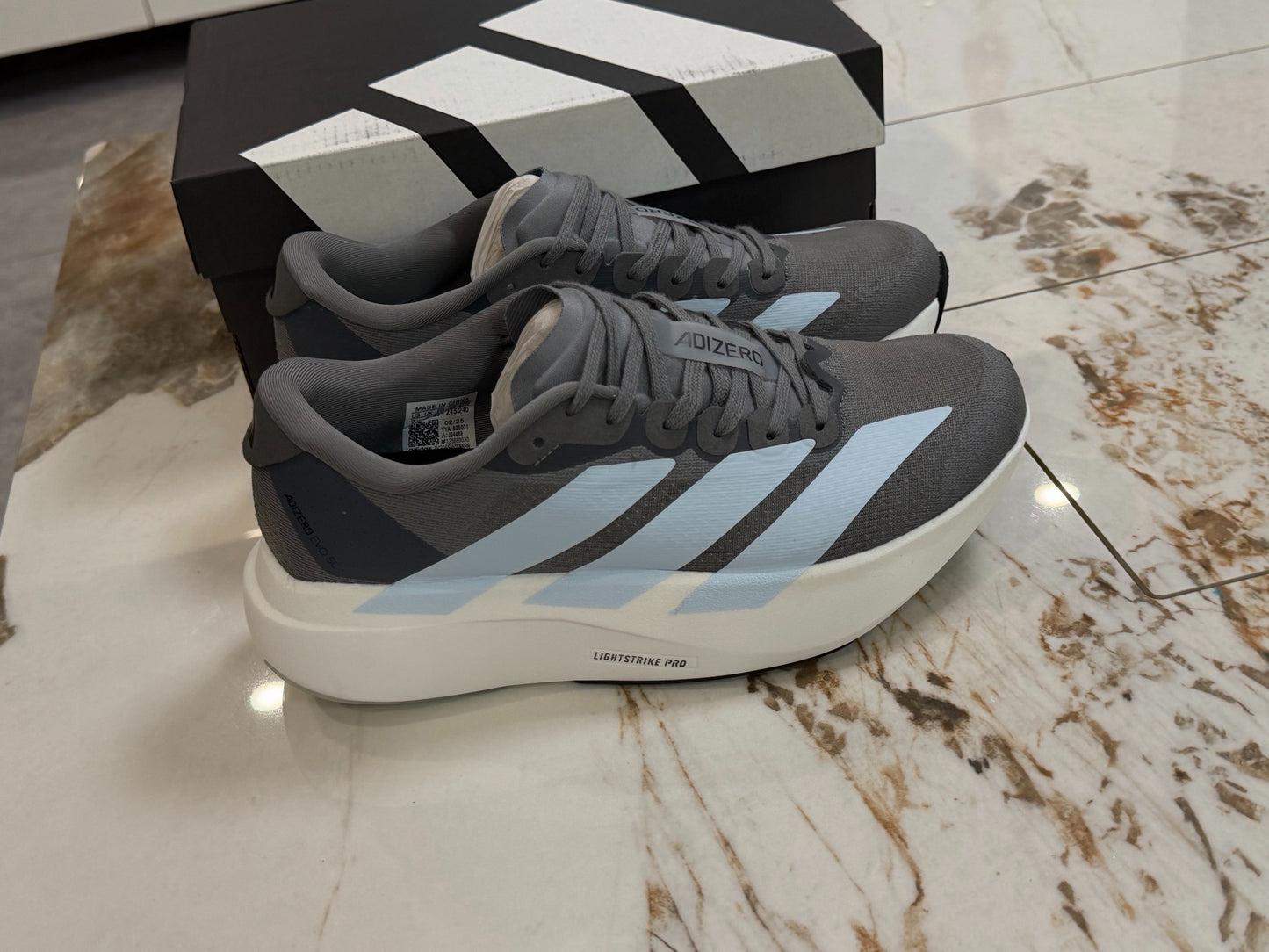 adidas Adizero Evo SL "Grey / Glow Blue"