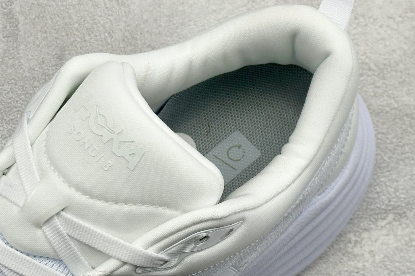 HOKA Bondi 8 Triple White Running Sneaker