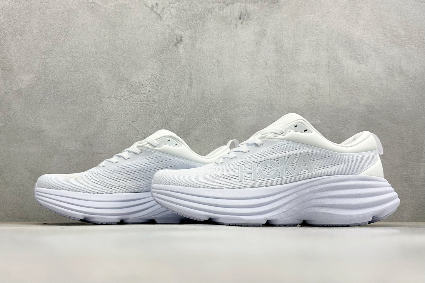 HOKA Bondi 8 Triple White Running Sneaker