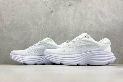HOKA Bondi 8 Triple White Running Sneaker