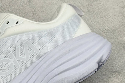 HOKA Bondi 8 Triple White Running Sneaker