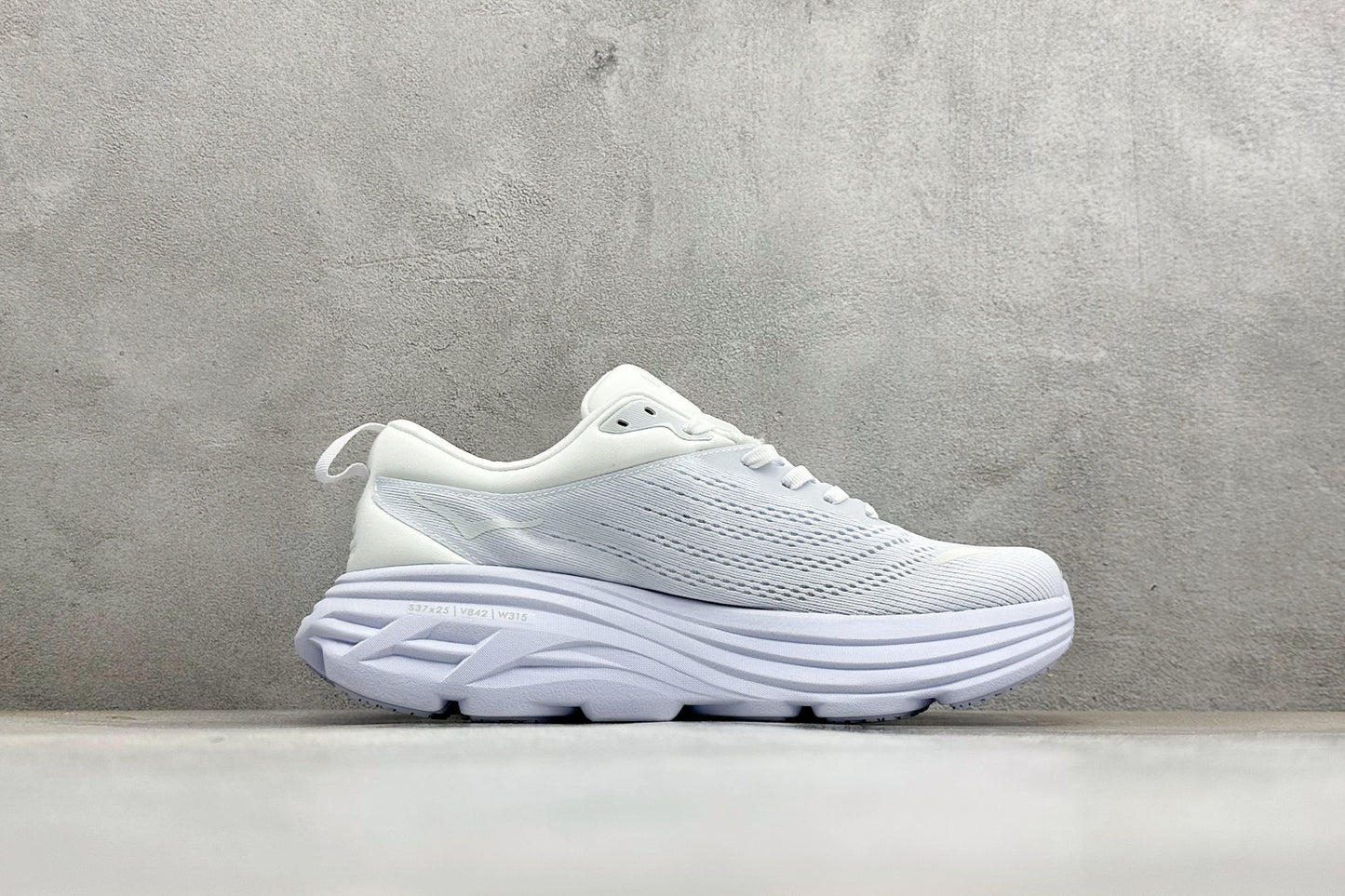 HOKA Bondi 8 Triple White Running Sneaker