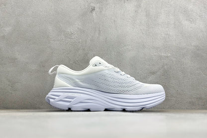 HOKA Bondi 8 Triple White Running Sneaker