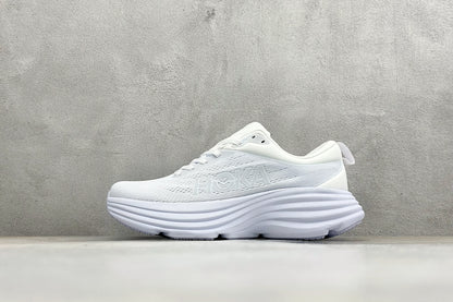 HOKA Bondi 8 Triple White Running Sneaker