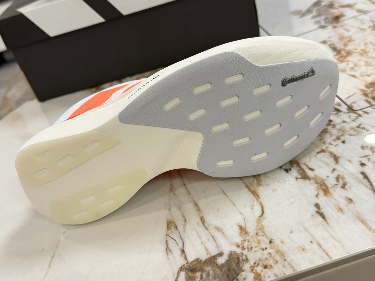 adidas Adizero Evo SL Running Shoes - Cloud White / Lucid Orange