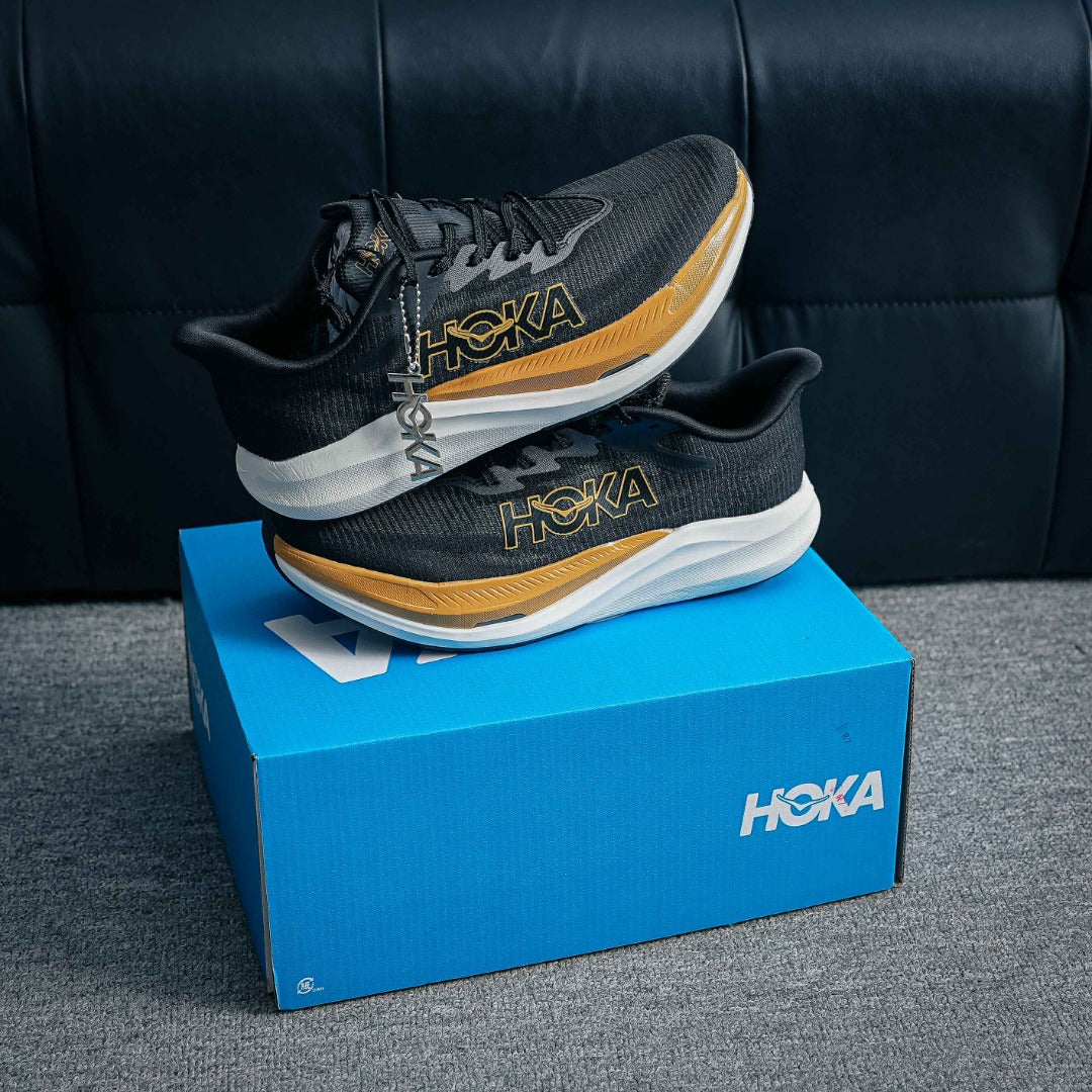 HOKA Mach 6 "Black/Gold" Low-Top Performance Running Sneakers