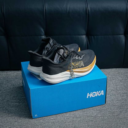 HOKA Mach 6 "Black/Gold" Low-Top Performance Running Sneakers