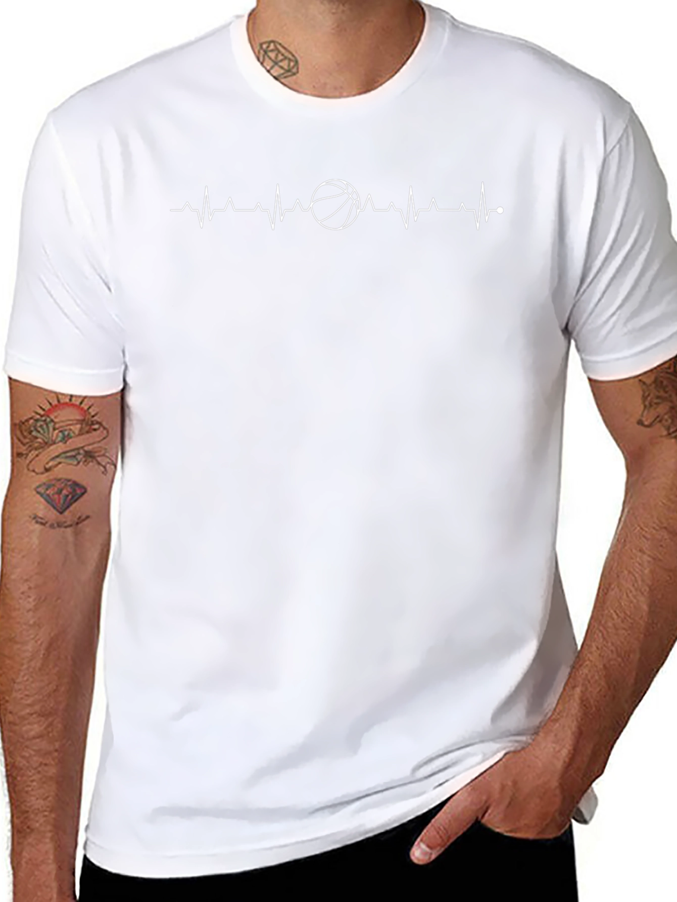 Basketball Heartbeat Graphic Tee - Stylish Comfort