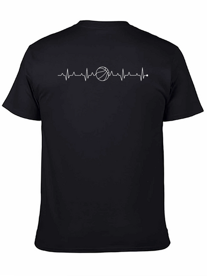 Basketball Heartbeat Graphic Tee - Stylish Comfort