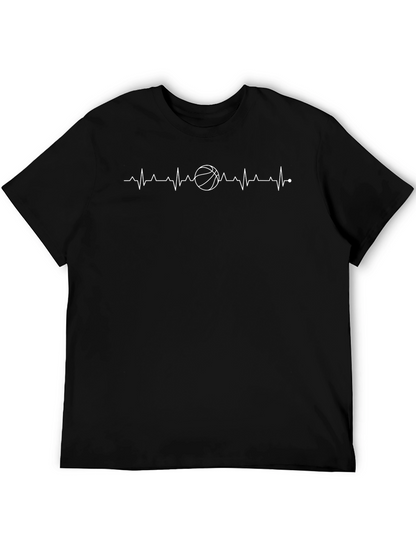 Basketball Heartbeat Graphic Tee - Stylish Comfort