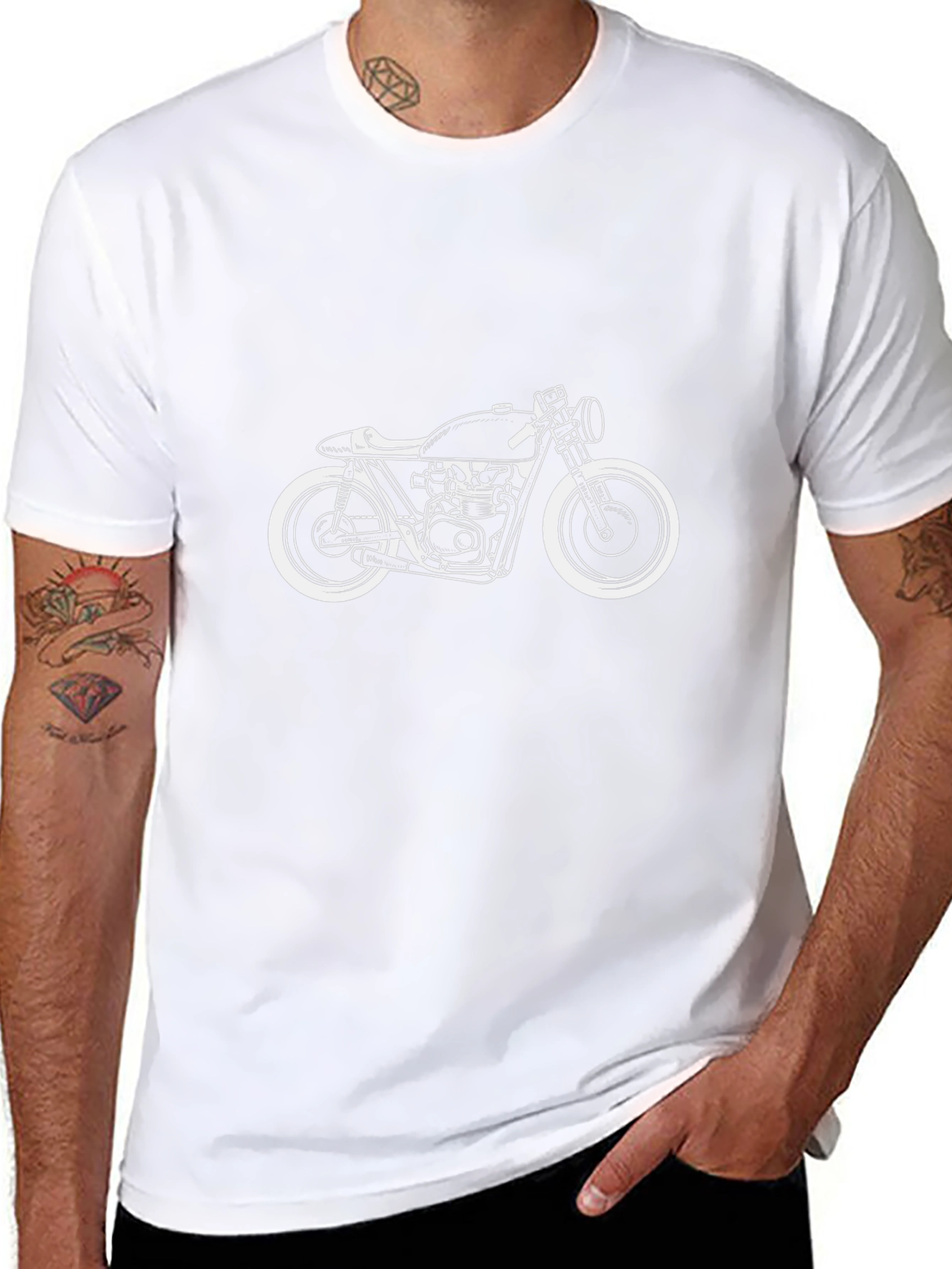 Cool Motorcycle Graphic Tee - Black