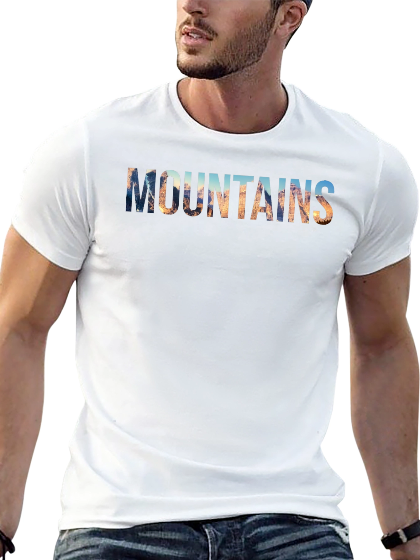 Mountains Graphic Print Mens T-Shirt
