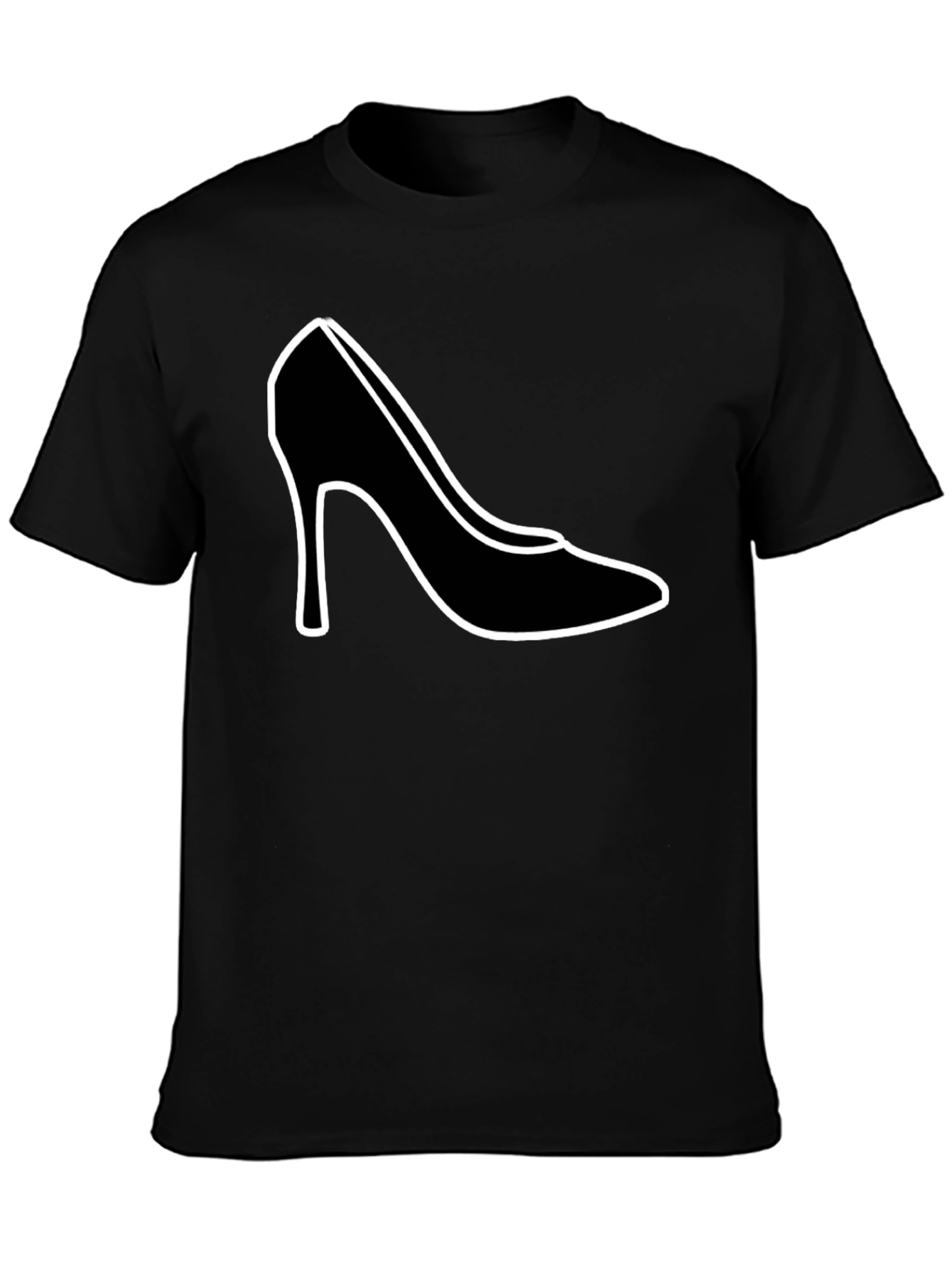High Heel Shoe Graphic T-Shirt - Trendy Black Tee