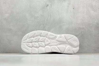 HOKA Clifton 10 Triple White Cushioned Road Running Sneakers
