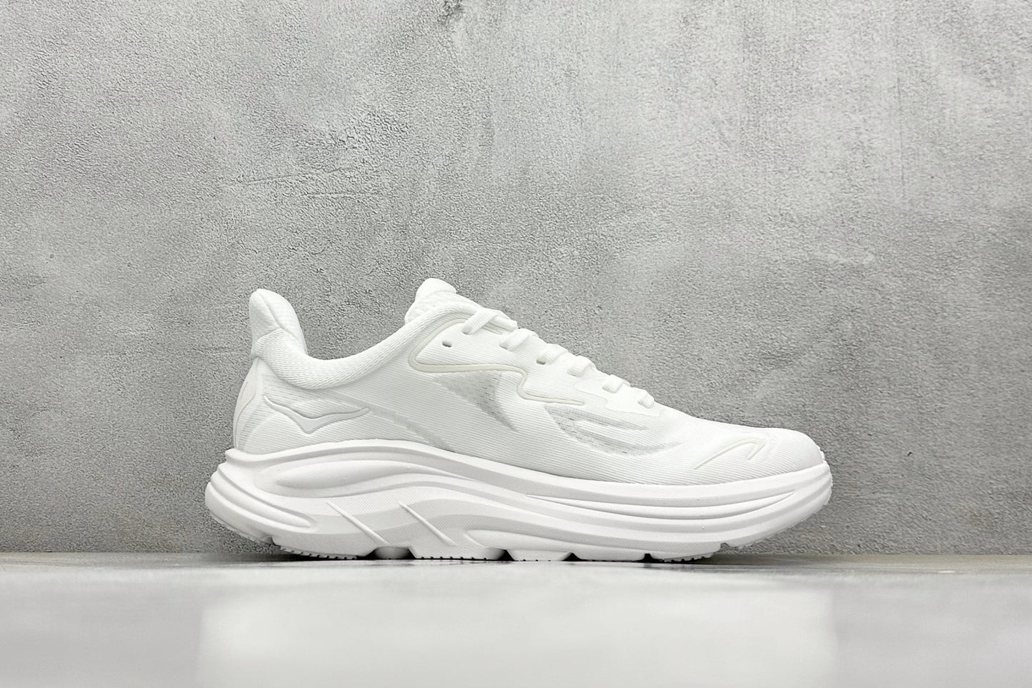 HOKA Clifton 10 Triple White Cushioned Road Running Sneakers