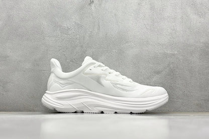 HOKA Clifton 10 Triple White Cushioned Road Running Sneakers