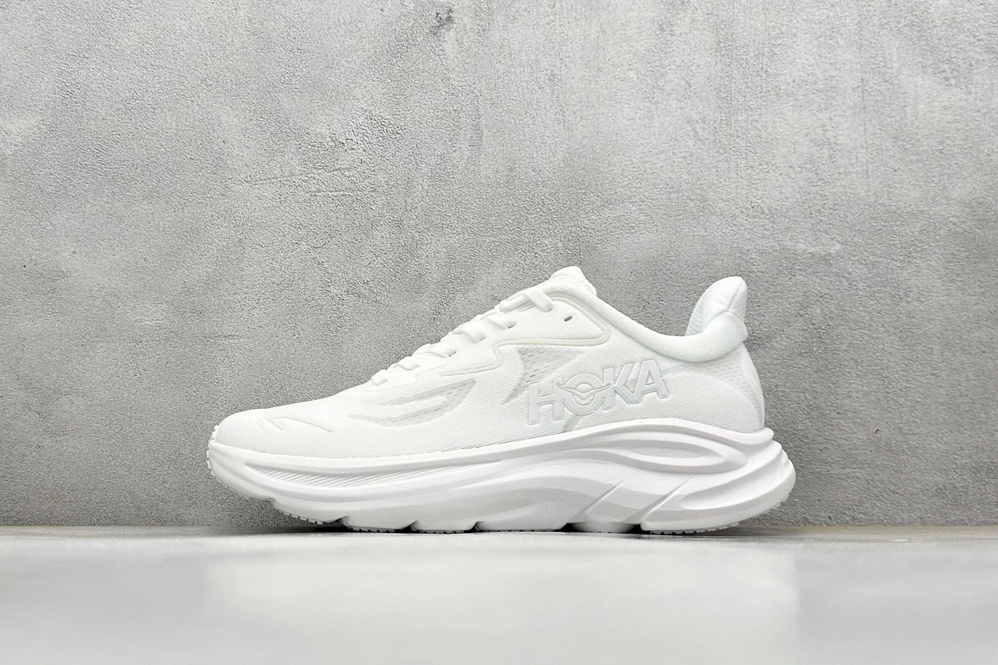 HOKA Clifton 10 Triple White Cushioned Road Running Sneakers