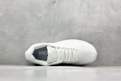 HOKA Clifton 10 Triple White Cushioned Road Running Sneakers